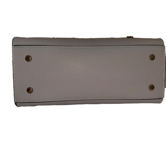 KARL LAGERFELD PARIS MAYBELLE DUO TOP HANDLE SATCHEL PURSE CROSSBODY WHT PIN NWT - Picture 11 of 11